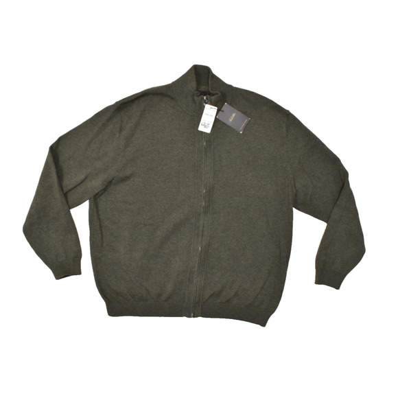 Tasso Elba Men's Green Full-Zip Sweater Jacket Regular Size XXL Cotton NWT - Picture 1 of 8
